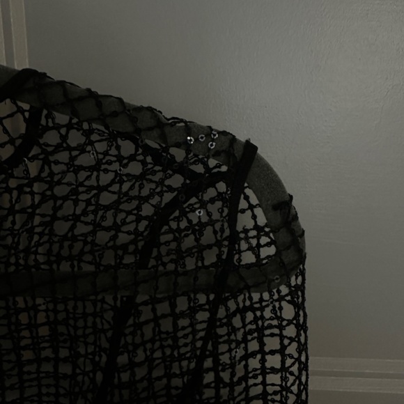 Saint Laurent Authentic Mesh Long Sleeves Sequins Black - Picture 3 of 7